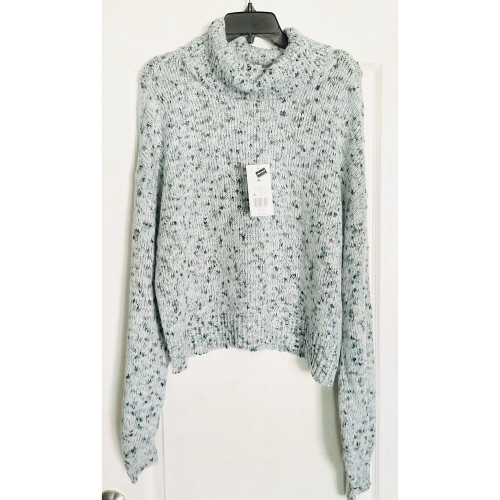 TRUE CRAFT Women's Long Sleeve Cropped Turtleneck Sweater Size XL, Green